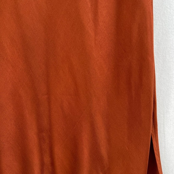ENZA COSTA Dress Womens XS 0 Rust Satin Bias Slip Maxi Spaghetti Strap NWOT - Picture 13 of 16
